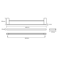 Bemeta Organic Black Полотенцедержатель 64 см, подвесной, цвет: черный матовый 167104050
