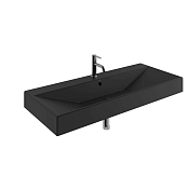 Kludi Resa Раковина подвесная 121x50,5 см, с переливом и донным клапаном, цвет: черный 59WW12139