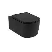 Kludi Resa S Унитаз подвесной безободковый с крышкой-сиденьем Soft Close, смыв торнадо, цвет: черный 27WCSET39