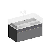 Kerama Marazzi Logica Тумба под раковину 86,9x46x40h см, два ящика, цвет: стальной серый LOG.90.2\ST