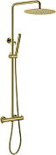 Allen Brau Fantasy Душевая стойка: термостат, ручн. душ, шланг, верхний душ 30 см, цвет: золото браш 5.11001-GB