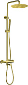 Allen Brau Priority Душевая стойка: термостат, руч. душ, шланг, верхний душ 30 см, цвет: золото браш 5.31T10-GB