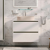 Allen Brau Activity Тумба под раковину, подвесная 120x45,7x65h см, цвет: белый матовый/черный браш 1.34007.WM