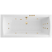 Excellent Aquaria Lux Ванна гидромассажная Smart 180x80 см, акрил, цвет: белый глянец, фурн. золото WAEX.AQU18.SMART.GL