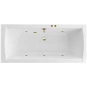 Excellent Aquaria Lux Slim Ванна гидромассажная 180x80 см, акрил, цвет: белый глянец, фурнит. бронза WAEX.AQU18S.SOFT.BR