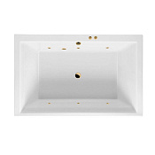 Excellent Crown Lux Ванна гидромассажная Soft 190x120 см, акрил, цвет: белый глянец, фурнит. золото WAEX.CRO19.SOFT.GL