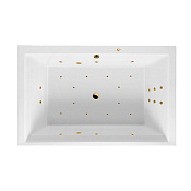 Excellent Crown Lux Ванна гидромассажная Ultra 190x120 см, акрил, цвет: белый глянец, фурнит. золото WAEX.CRO19.ULTRA.GL
