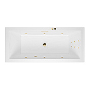 Excellent Heaven Slim Ванна гидромассажная Line 180x80 см, акрил, цвет: белый глянец, фурнит. золото WAEX.HEV18S.LINE.GL