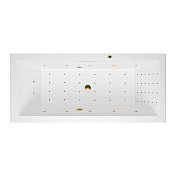 Excellent Heaven Slim Ванна гидромассажная Nano 180x80 см, акрил, цвет: белый глянец, фурнит. золото WAEX.HEV18S.NANO.GL