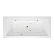 Excellent Heaven Slim Ванна гидромассажная Relax 180x80 см, акрил, цвет: белый глянец, фурн. золото WAEX.HEV18S.RELAX.GL