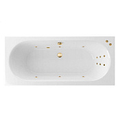 Excellent Oceana Ванна гидромассажная Line 180x80 см, акрил, цвет: белый глянцевый, фурнитура золото WAEX.OCE18.LINE.GL