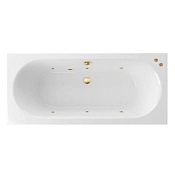 Excellent Oceana Ванна гидромассажная Soft 180x80 см, акрил, цвет: белый глянцевый, фурнитура золото WAEX.OCE18.SOFT.GL