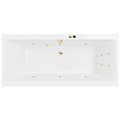 Excellent Pryzmat Ванна гидромассажная Line 200x90 см, акрил, цвет: белый глянец, фурнитура золото WAEX.PRY20.LINE.GL