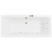 Excellent Pryzmat Slim Ванна гидромассажная Line 170x75 см, акрил, цвет: белый глянец, фурн. бронза WAEX.PRY17S.LINE.BR