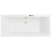 Excellent Pryzmat Slim Ванна гидромассажная Soft 170x75 см, акрил, цвет: белый глянец, фурн. золото WAEX.PRY17S.SOFT.GL