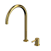 Whitecross Y Смеситель для раковины высокий, излив 23 см, цвет: золото глянцевое Y1218GL