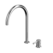 Whitecross Y Смеситель для раковины высокий, излив 23 см, цвет: никель брашированный Y1218NIB