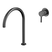 Whitecross Y Смеситель для раковины высокий, с внутренней частью, излив 23 см, цвет: оружейная сталь Y1219GM