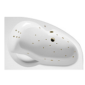 Excellent Newa Ванна гидромассажная правая Ultra 160x95 см, акрил, цвет: белый глянец, фурн. бронза WAEX.NEP16.ULTRA.BR