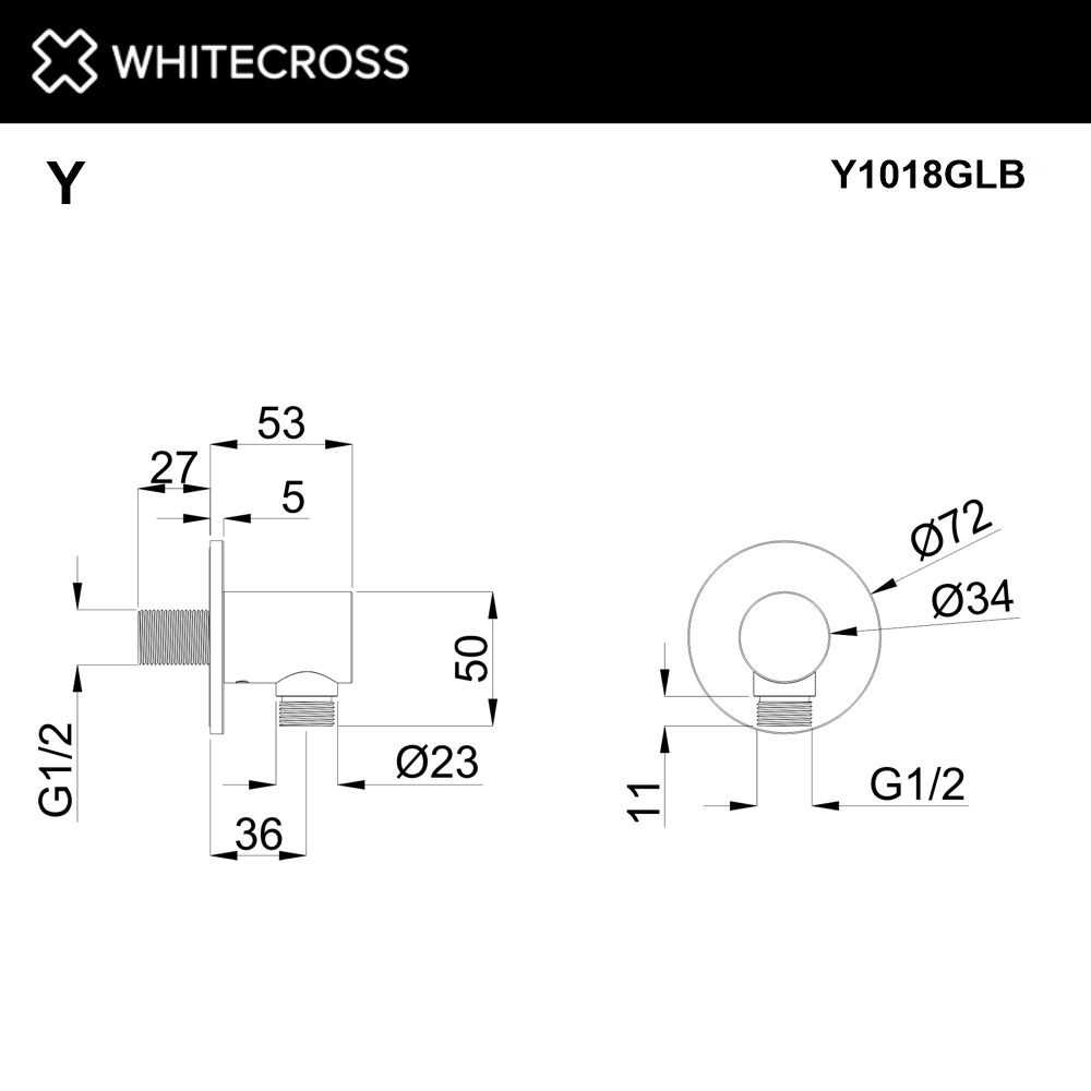 Whitecross Y Шланговое подключение, цвет: золото брашированное Y1018GLB