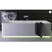 Knief Shine Ванна из K-Stone отдельностоящая 180х80 см, слив по центру, цвет: белый матовый 0600-041-01