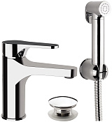 Mariani Surf Смеситель для раковины, с донным клапаном и ручным душем, длина излива 11см, цвет: хром A00386SF