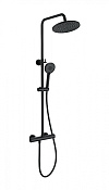 Wonzon & Woghand Inn Душевая стойка: термостат, верхний и ручной душ, шланг, цвет: черный матовый WW-B3047-A-MB