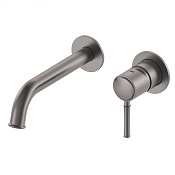 Wonzon & Woghand Tor Смеситель для раковины встраиваемый, излив 19,2 см, цвет: темный графит WW-88869073-BGM