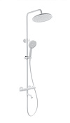Wonzon & Woghand Inn Душевая стойка: термостат, верхний и ручной душ, шланг, цвет: белый матовый WW-B3065-T1-MW