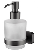 Wonzon & Woghand Graffity Дозатор для жидкого мыла, подвесной, стеклянная колба, цвет: темный графит WW-9333-BGM