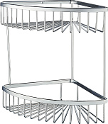 Wonzon & Woghand Полка-корзинка подвесная, двойная угловая 21 см, цвет: хром WW-4128-CR
