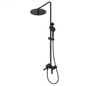 Wonzon & Woghand Brilliant Душевая стойка: смеситель, верхний и ручной душ, шланг, цвет: черный мат. WW-88047079-MB