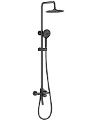 Wonzon & Woghand Click Душевая стойка: смеситель, верхний и ручной душ, шланг, цвет: темный графит WW-N3S962-BGG