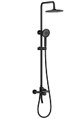 Wonzon & Woghand Click Душевая стойка: смеситель, верхний и ручной душ, шланг, цвет: черный матовый WW-N3S962-MB