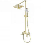 Wonzon & Woghand Cube 2.0 Душевая стойка: смеситель, верхний и ручной душ, цвет: брашир. золото WW-88047068-BG