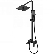 Wonzon & Woghand Cube 2.0 Душевая стойка: смеситель, верхний и ручной душ, цвет: черный матовый WW-88047068-MB