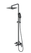 Wonzon & Woghand Diamond Душевая стойка: смеситель, верхний и ручной душ, шланг, цвет: темный графит WW-88739011-BGM
