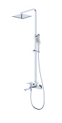 Wonzon & Woghand Edge Душевая стойка: смеситель, верхний и ручной душ, шланг, держатель, цвет: хром WW-88739003-CR