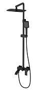 Wonzon & Woghand Fit Душевая стойка: смеситель, верхний и ручной душ, шланг, цвет: черный матовый WW-88739009-MB