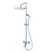 Wonzon & Woghand Frame Душевая стойка: смеситель, верхний и ручной душ, шланг, держатель, цвет: хром WW-88739010-CR