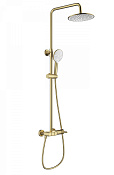 Wonzon & Woghand Muse Душевая стойка: смеситель, верхний и ручной душ, шланг, цвет: брашир. золото WW-A30653-BG