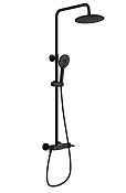 Wonzon & Woghand Muse Душевая стойка: смеситель, верхний и ручной душ, шланг, цвет: черный матовый WW-A30653-MB
