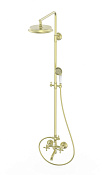 Wonzon & Woghand Retro Душевая стойка: смеситель, верхний и ручной душ, шланг,  цвет: брашир. золото WW-88739020-BG
