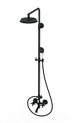 Wonzon & Woghand Retro Душевая стойка: смеситель, верхний и ручной душ, шланг, цвет: черный матовый WW-88739020-MB
