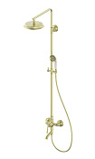 Wonzon & Woghand Steam Душевая стойка: смеситель, верхний и ручной душ, шланг,  цвет: брашир. золото WW-88739008-BG