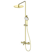 Wonzon & Woghand Stick Душевая стойка: смеситель, верхний и ручной душ, шланг,  цвет: брашир. золото WW-88739017-BG