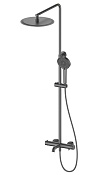 Wonzon & Woghand Stick Душевая стойка: смеситель, верхний и ручной душ, шланг, цвет: темный графит WW-88739017-BGM