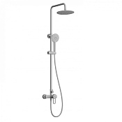 Wonzon & Woghand Душевая стойка: смеситель, верхний и ручной душ, шланг, держат, цвет: белый матовый WW-B2166-A-MW