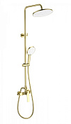 Wonzon & Woghand Душевая стойка: смеситель, верхний и ручной душ, шланг, цвет: брашированное золото WW-B3200-BG
