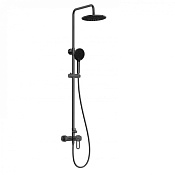 Wonzon & Woghand Душевая стойка: смеситель, верхний и ручной душ, шланг, держат, цвет: темный графит WW-B2166-A-BGG